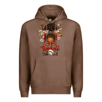 Chestnut Baseball Mom Afro Messy Bun Premium Hoodie - texasbilliewilder