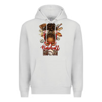 Dove Grey Baseball Mom Afro Messy Bun Premium Hoodie - texasbilliewilder