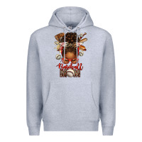 Heather Grey Baseball Mom Afro Messy Bun Premium Hoodie - texasbilliewilder