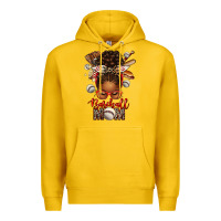 Lemon Baseball Mom Afro Messy Bun Premium Hoodie - texasbilliewilder