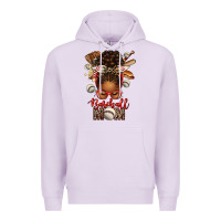 Lilac Baseball Mom Afro Messy Bun Premium Hoodie - texasbilliewilder