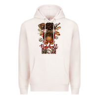Pale Pink Baseball Mom Afro Messy Bun Premium Hoodie - texasbilliewilder
