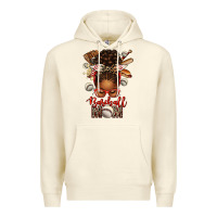 Sandshell Baseball Mom Afro Messy Bun Premium Hoodie - texasbilliewilder