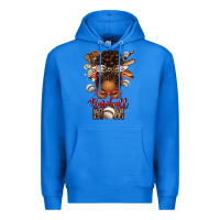 True Royal Baseball Mom Afro Messy Bun Premium Hoodie - texasbilliewilder