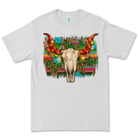 Dove Grey western christmas bull skull Premium Tee - RanaPortraitStore