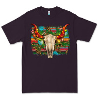 Plum western christmas bull skull Premium Tee - RanaPortraitStore