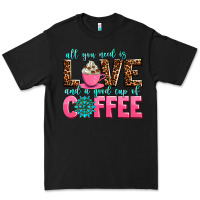 Black all you need is love and a good cup of coffee Premium Tee - AdoDesignShop