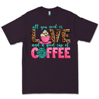 Plum all you need is love and a good cup of coffee Premium Tee - AdoDesignShop