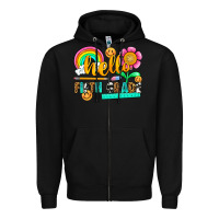 Black hello fifth grade Zipper Hoodie - NancyCooperArtShop