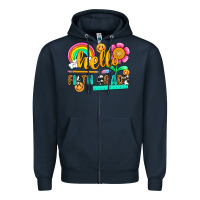 Navy hello fifth grade Zipper Hoodie - NancyCooperArtShop