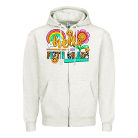 Oatmeal Heather hello fifth grade Zipper Hoodie - NancyCooperArtShop
