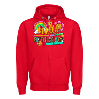 Red hello fifth grade Zipper Hoodie - NancyCooperArtShop