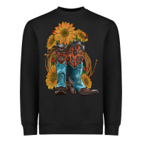 Black western boots with sunflowers Heavyweight Sweatshirt - Artiststas