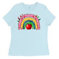 Baby Blue school rainbow Ladies Tee - Zillion Design Studio