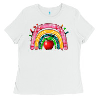 White school rainbow Ladies Tee - Zillion Design Studio