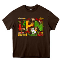 Chocolate Brown licensed practical nurse Heavy Core Tee - Zillion Design Studio