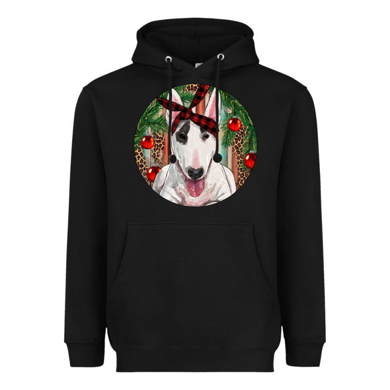 Christmas Bull Terrier Heavyweight Hoodie by RanaPortraitStore | Teevron