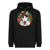 Black Christmas Bull Terrier Heavyweight Hoodie - RanaPortraitStore