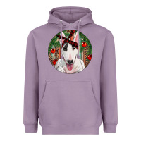 Lavender Christmas Bull Terrier Heavyweight Hoodie - RanaPortraitStore