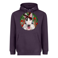 Plum Christmas Bull Terrier Heavyweight Hoodie - RanaPortraitStore