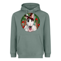 Sage Christmas Bull Terrier Heavyweight Hoodie - RanaPortraitStore