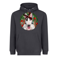 Smoke Christmas Bull Terrier Heavyweight Hoodie - RanaPortraitStore