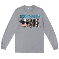 Heather Grey holy cow i'm one Long Sleeve Tee - MaliasSmallBusiness