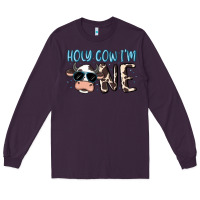 Plum holy cow i'm one Long Sleeve Tee - MaliasSmallBusiness
