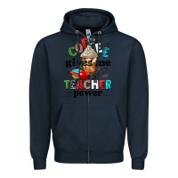 Navy coffee gives me teacher power Zipper Hoodie - NancyCooperArtShop