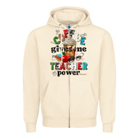 Sandshell coffee gives me teacher power Zipper Hoodie - NancyCooperArtShop