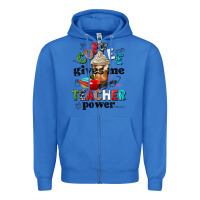 True Royal coffee gives me teacher power Zipper Hoodie - NancyCooperArtShop