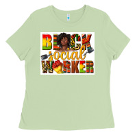 Matcha black social worker Ladies Tee - texasbilliewilder