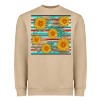 Mushroom sunflower wood serape  leather seamless Heavyweight Sweatshirt - AdoDesignShop