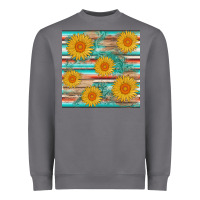 Storm sunflower wood serape  leather seamless Heavyweight Sweatshirt - AdoDesignShop