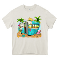 Cream summer caravan Heavy Core Tee - texasbilliewilder
