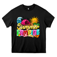 Black summer camping Heavy Core Tee - texasbilliewilder