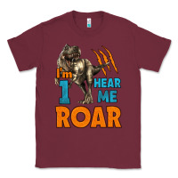 Burgundy i'm one hear me roar dinosaur birthday Classic Tee - LillyAllenDesigns