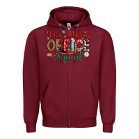 Burgundy very merry office squad Zipper Hoodie - MaliasSmallBusiness