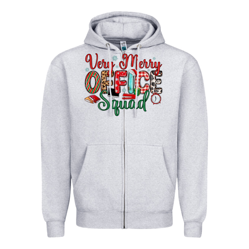 Very Merry Office Squad Zipper Hoodie by MaliasSmallBusiness | Teevron
