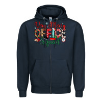 Navy very merry office squad Zipper Hoodie - MaliasSmallBusiness
