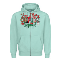 Seafoam very merry office squad Zipper Hoodie - MaliasSmallBusiness