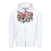 White very merry office squad Zipper Hoodie - MaliasSmallBusiness