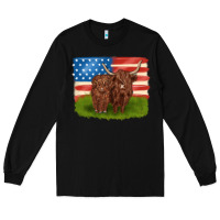 Black American cows Long Sleeve Tee - MaliasSmallBusiness