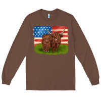 Chestnut American cows Long Sleeve Tee - MaliasSmallBusiness