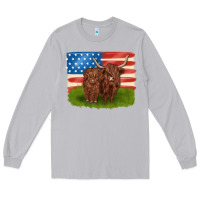 Moon Dust American cows Long Sleeve Tee - MaliasSmallBusiness