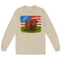 Mushroom American cows Long Sleeve Tee - MaliasSmallBusiness