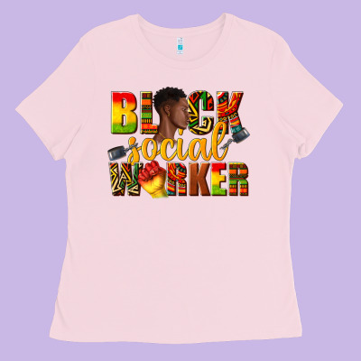 Ladies Tee black social worker