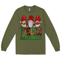 Army Green feliz navidad gnomies Long Sleeve Tee - JahusDesignShop
