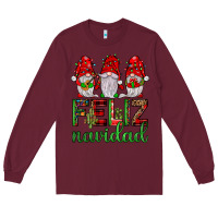 Burgundy feliz navidad gnomies Long Sleeve Tee - JahusDesignShop