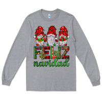 Heather Grey feliz navidad gnomies Long Sleeve Tee - JahusDesignShop
